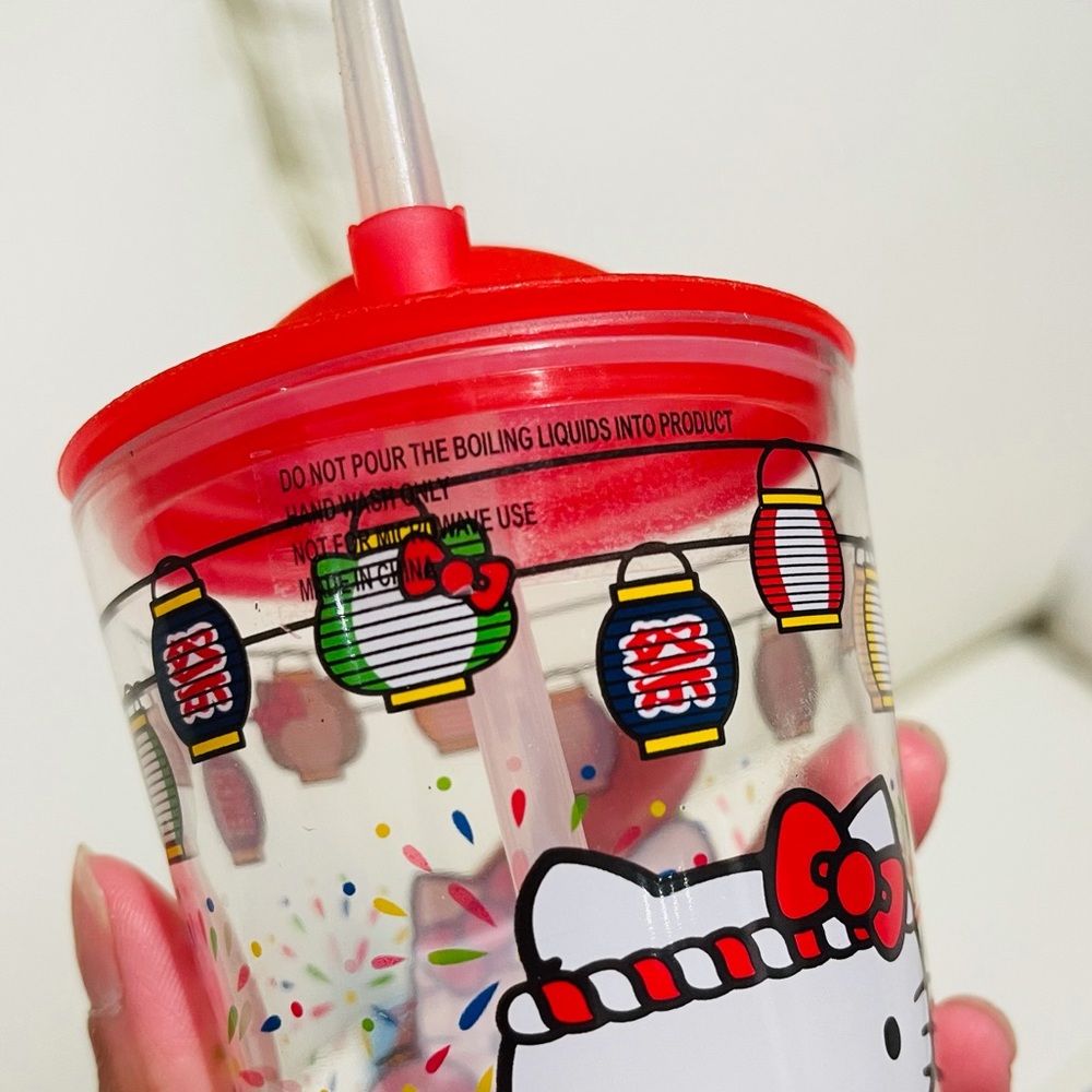 Hellokitty 2 Plastic Cup With Straw - image 2